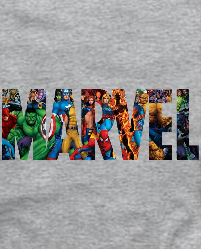Marškinėliai Marvel logo herojai